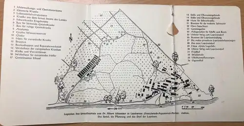 Albert Schweitzer und sein Werk in Lambarene - Umschlag mit 8 Ansichtskarten -S139