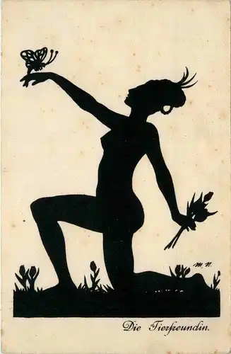 Die Tierfreundin Scherenschnitt -286106