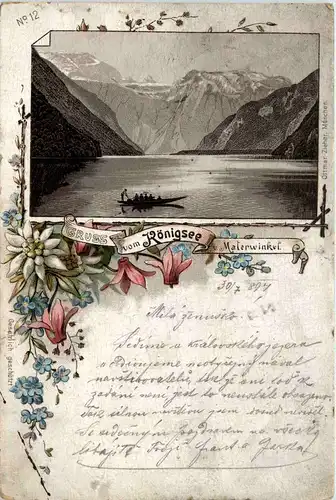 Gruss vom Königsee und Malerwinkel - Litho 1894 -286266