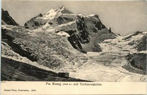 Piz Roseg mit Tschiervahütte -286902