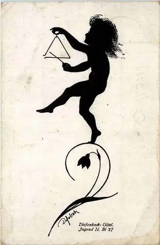 Scherenschnitt - Künstelrkarte Diefenbach -287410