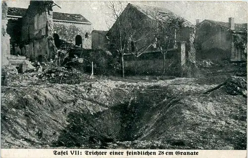 Trichter einer feindlichen 28 cm Granate - Feldpost -287936