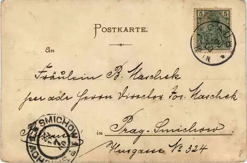 Caub mit der Pfalz - Litho -288470