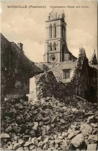 Woinville - Zerschossene Häuser und Kirche -288952