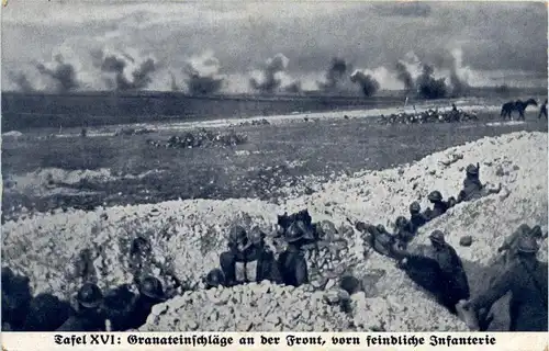 Granateinschläge an der Front - Feldpost -287932
