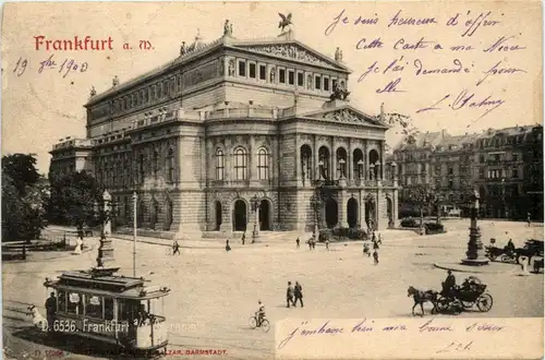 Frankfurt - Opernhaus mit Strassenbahn -289422