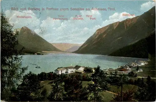 Achensee, Pertisau, Blick vom Seeberg gegen Seespitze, div.Berge -324638