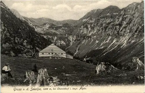 Gruss von der Seealpe bei Oberstdorf -289920