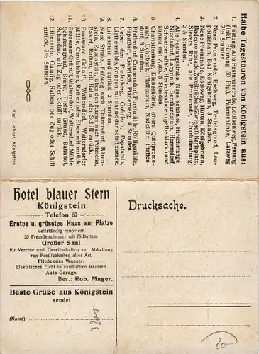 Königstein - Hotel Blauer Stern - Klappkarte -290568