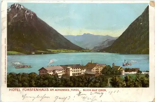 Achensee, Hotel Fürstenhaus, Blick auf Eben -325956