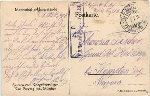 Mannschafts Unterstände - Feldpost KB Reservedivision -279438