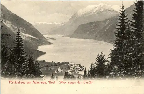 Achensee, Pertisau, Hotel Fürstenhaus, Blick gegen den Unnütz -326044