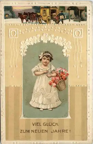 Neujahr - Kind- Prägekarte -279628