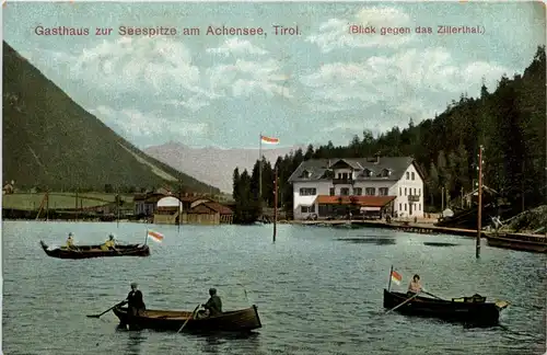 Achensee - Gasthaus zur Seespitze, Blick gegen das Zillertal -325722