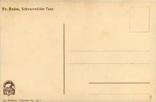 Schwarzwälder Tracht - Künstlerkarte Fr. Reiss -280122