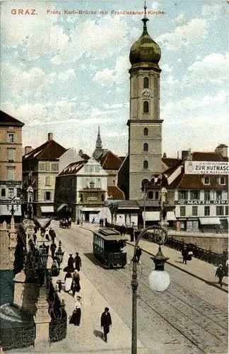 Graz - Franz Karl Brücke mit Strassenbahn -291132