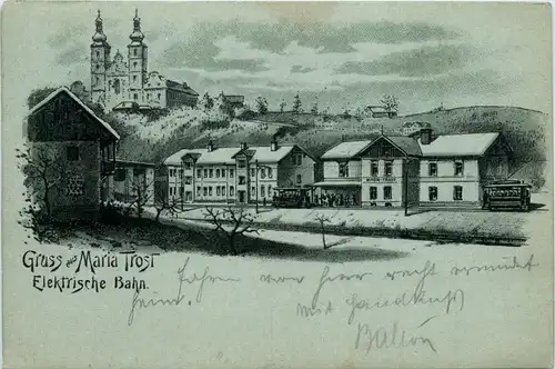 Gruss aus Maria Trost - Elektrische Bahn - Graz - Litho -291426
