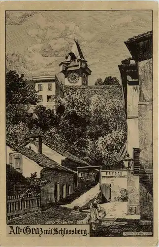 Alt Graz mit Schlossberg - Graz -291506