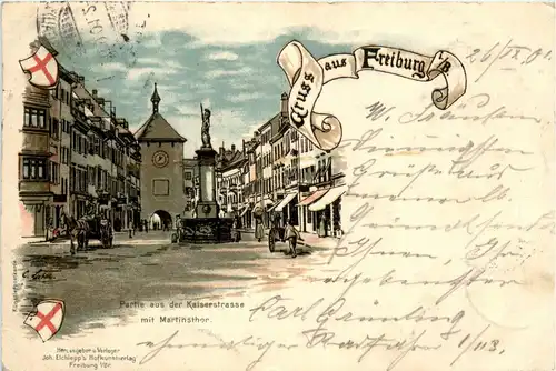 Gruss aus Freiburg - Litho -292658