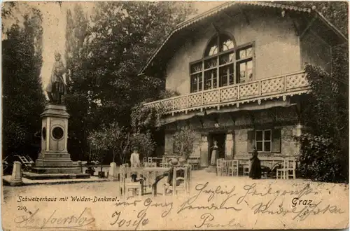 Graz - Schweizerhaus mit Welden Denkmal -292194