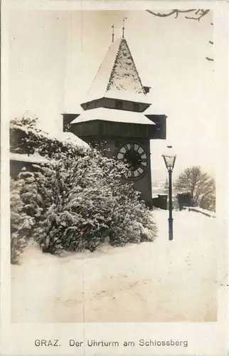 Graz - Der Uhrturm am Schlossberg im Winter -292076