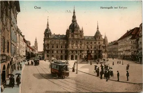 Graz - Herrengasse mit Strassenbahn -292250