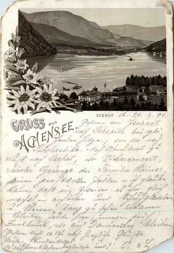 Gruss vom Achensee 1894 - Litho -292540