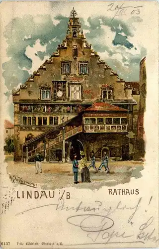 Lindau - Rathaus - Litho -293372