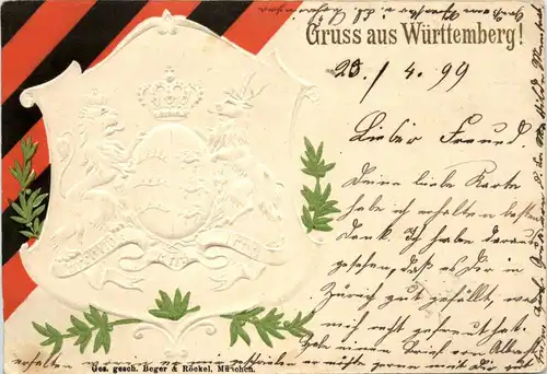 Gruss aus Württemberg - Prägekarte -293528