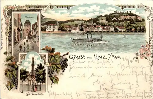 Gruss aus Linz am Rhein - Litho -224720