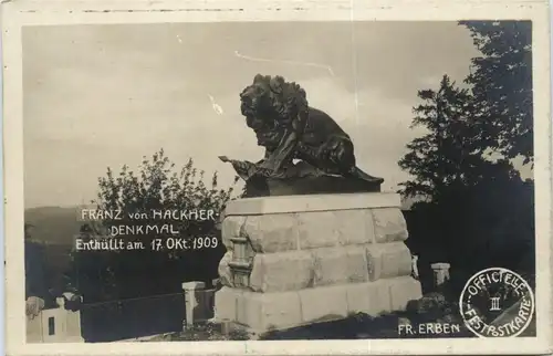 Festkarte Enthüllung 1909 - Franz von Hackher Denkmal Graz -296436