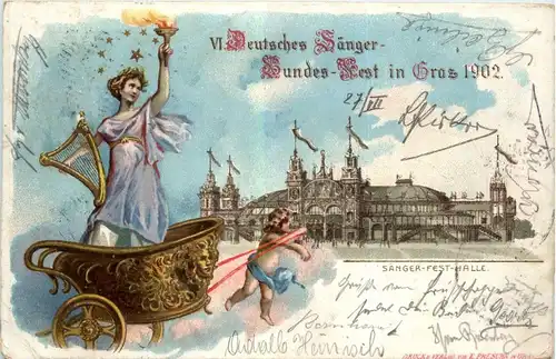 VI. Deutsches Sänger-Bundes-Fest in Graz 1902 - Litho -296110