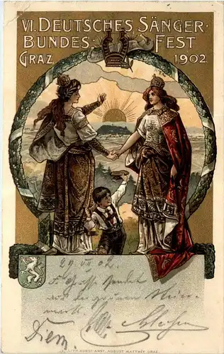 Graz - VI. Deutsches Sänger Bundes Fest 1902 - Litho -296084