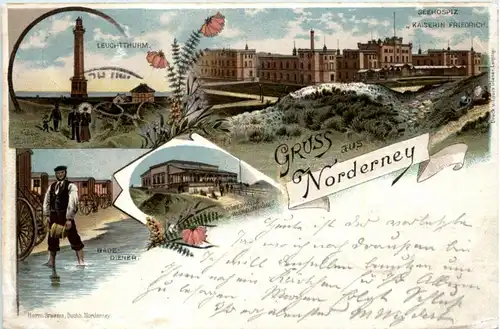 Gruss aus Norderney - Litho - Bahnpost -225660