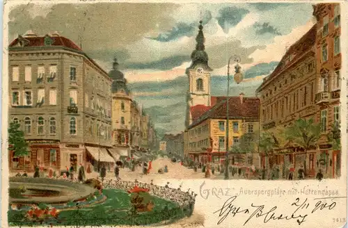 Graz - Auerspergerplatz - Litho -296220