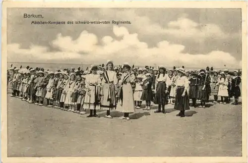 Borkum - Mädchen Kompanie des schwarz weiss roten Regiments - Feldpost -226370