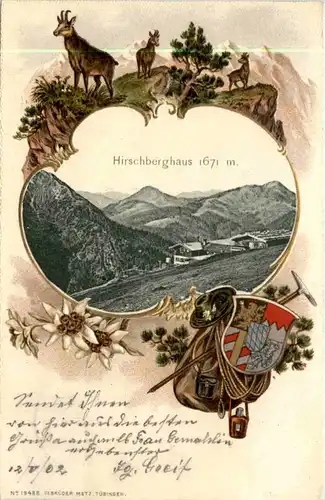 Hirschberghaus - Litho - Prägekarte -226434