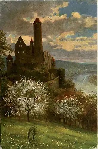 Burg Hornberg am Neckar - Künstlerkarte H. Hoffmann -298402