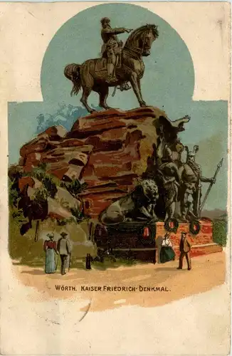 Wörth - Kaiser Friedrich Denkmal - Litho -298428