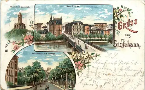 Gruss aus St. Johann-Saarbrücken - Litho -299464