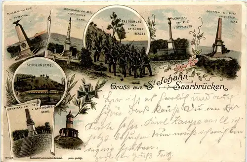 Gruss aus St. Johann-Saarbrücken - Litho -299452