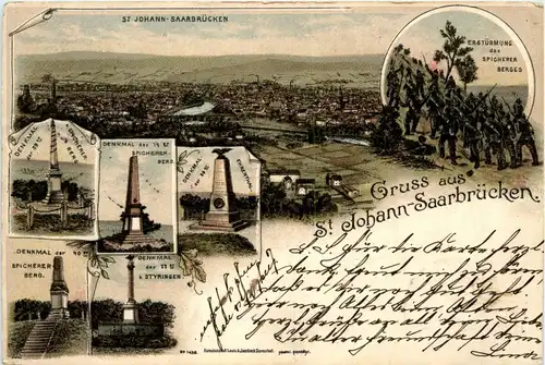Gruss aus St. Johann-Saarbrücken - Litho -299762