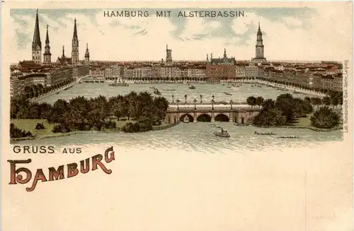 Gruss aus Hamburg - Litho -299178