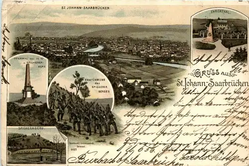Gruss aus St. Johann-Saarbrücken - Litho -299450