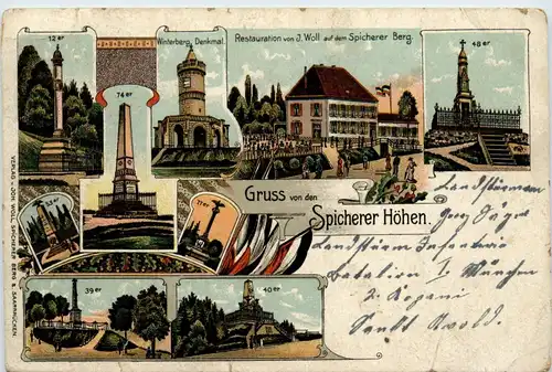 Grussvon den Spicherer Höhen - Litho -400292