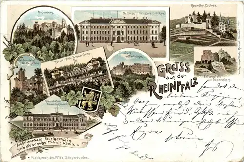 Gruss aus der Rheinpfalz - Litho -400228