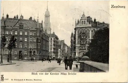 Hamburg - Blick von der Kersten Miles Brücke -299142