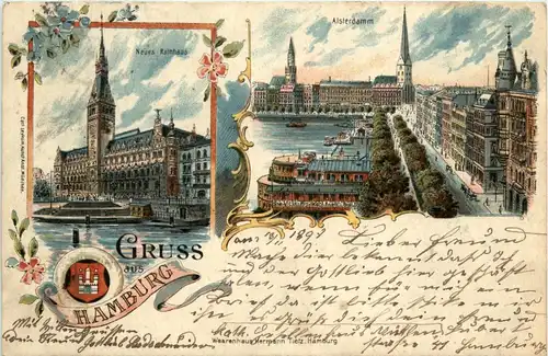 Gruss aus Hamburg - Litho -299162