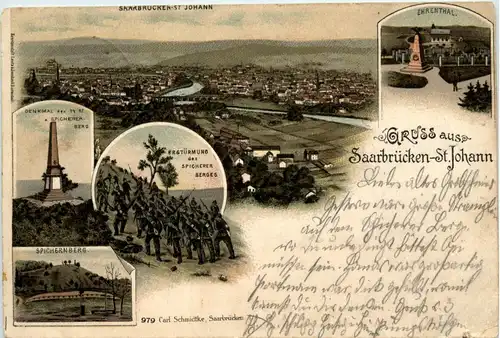 Gruss aus St. Johann-Saarbrücken - Litho -299456