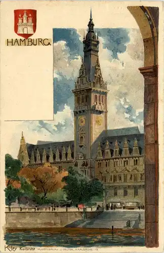 Hamburg - Künstlerkarte Kley - Litho -229204